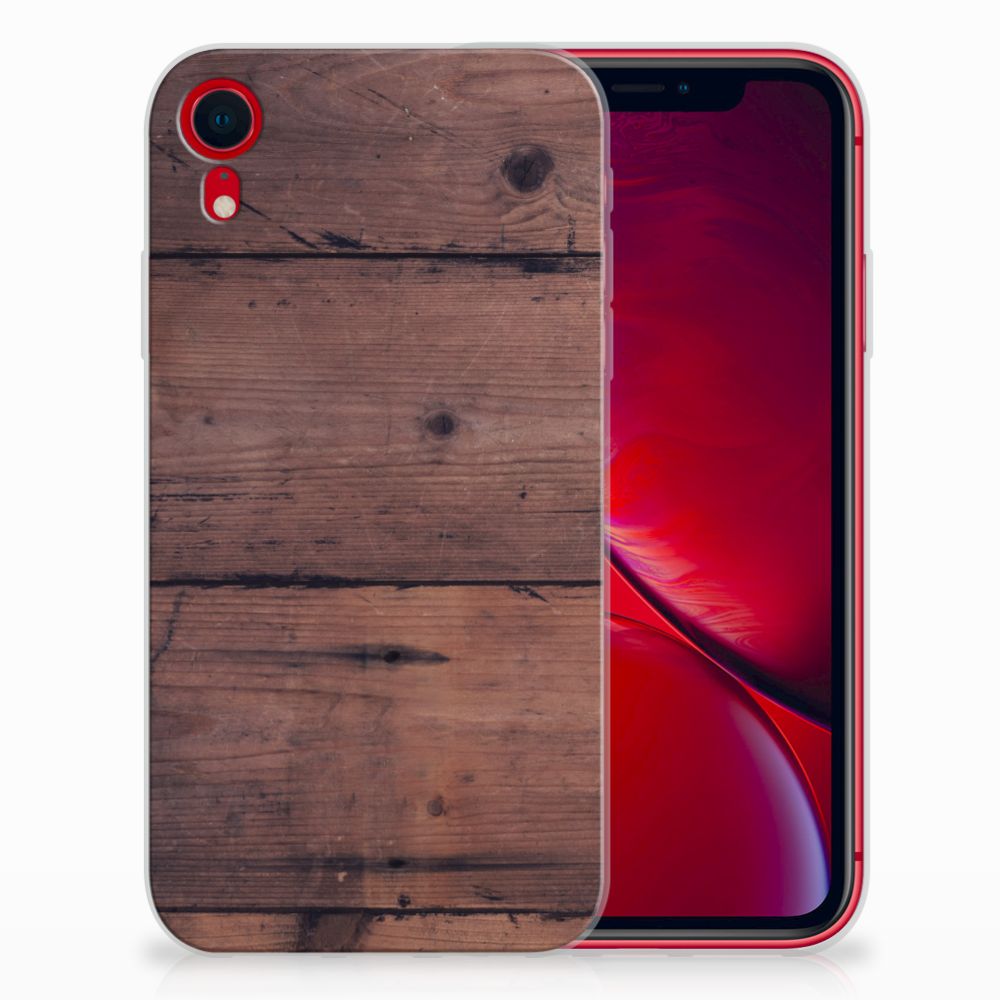 Apple iPhone Xr Bumper Hoesje Old Wood