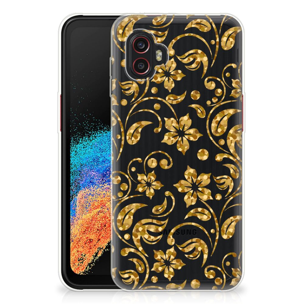 Samsung Galaxy Xcover 6 Pro TPU Case Gouden Bloemen