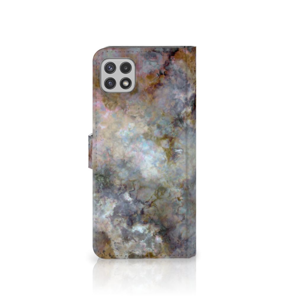 Samsung Galaxy A22 5G Bookcase Marmer Grijs
