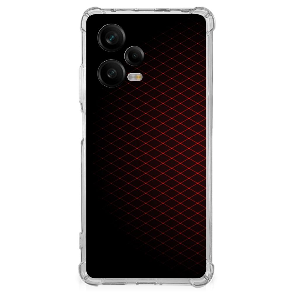 Xiaomi Redmi Note 12 Pro Doorzichtige Silicone Hoesje Geruit Rood