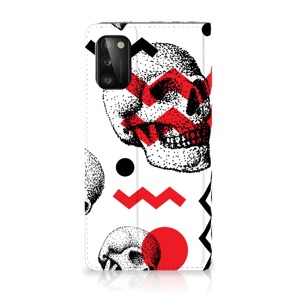Mobiel BookCase Samsung Galaxy A41 Skull Red - B2C Telecom