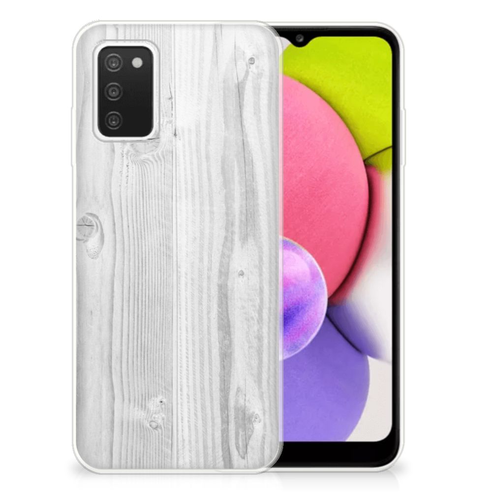 Samsung Galaxy A03S Bumper Hoesje White Wood B2C Telecom