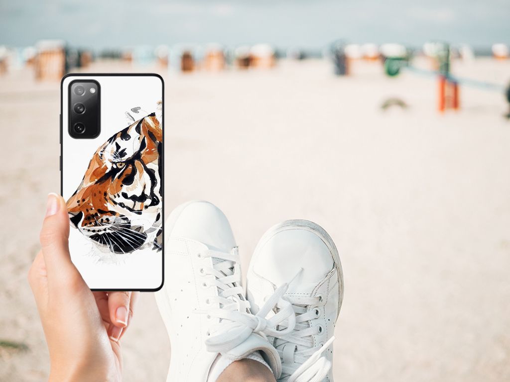 Kleurrijke Telefoonhoesje Samsung Galaxy S20 FE Watercolor Tiger B2C Telecom