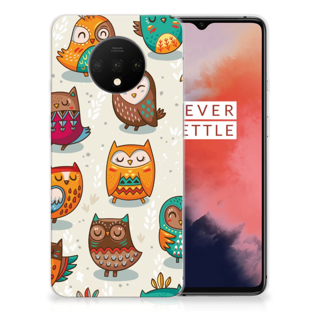 OnePlus 7T TPU Hoesje Vrolijke Uilen