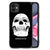 Telefoonhoesje iPhone 11 Skull Eyes met skull print en tekst 'LOOK ME IN THE EYES', zichtbaar op de achterkant van een iPhone 11.