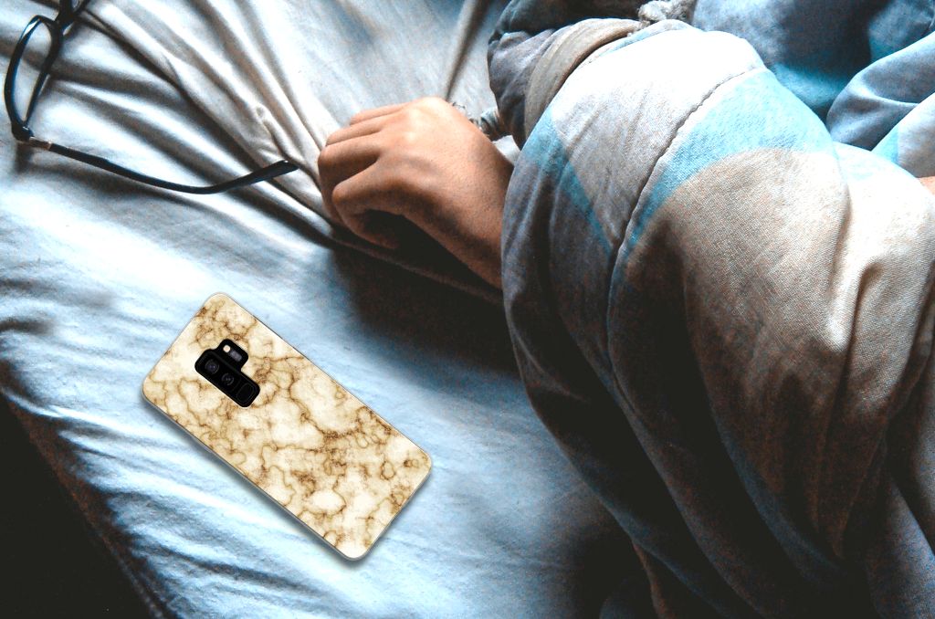 Samsung Galaxy S9 Plus TPU Siliconen Hoesje Marmer Goud