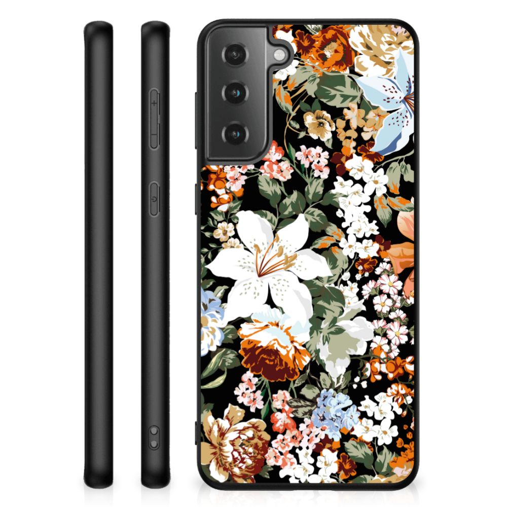 Bloemen Hoesje voor Samsung Galaxy S21 Plus Dark Flowers B2C Telecom