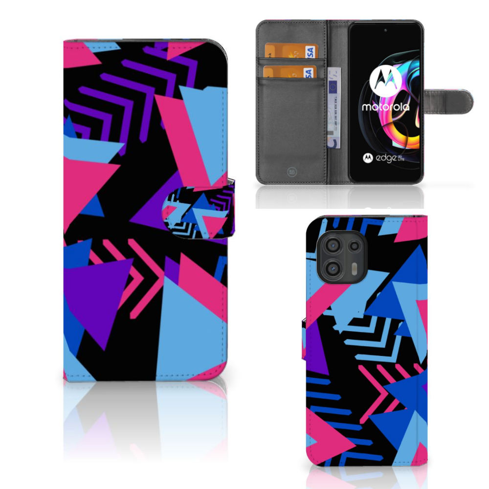 Motorola Edge 20 Lite Book Case Funky Triangle