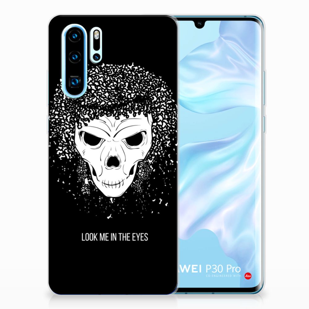 Silicone Back Case Huawei P30 Pro Skull Hair