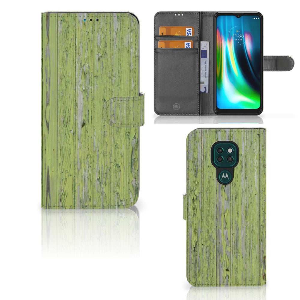 Motorola Moto G9 Play | E7 Plus Book Style Case Green Wood