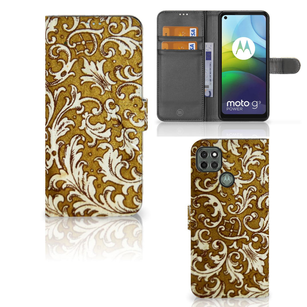 Wallet Case Motorola Moto G9 Power Barok Goud