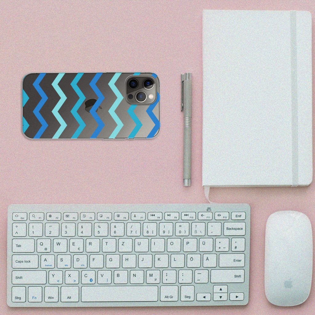 iPhone 12 Pro Max TPU bumper Zigzag Blauw B2C Telecom