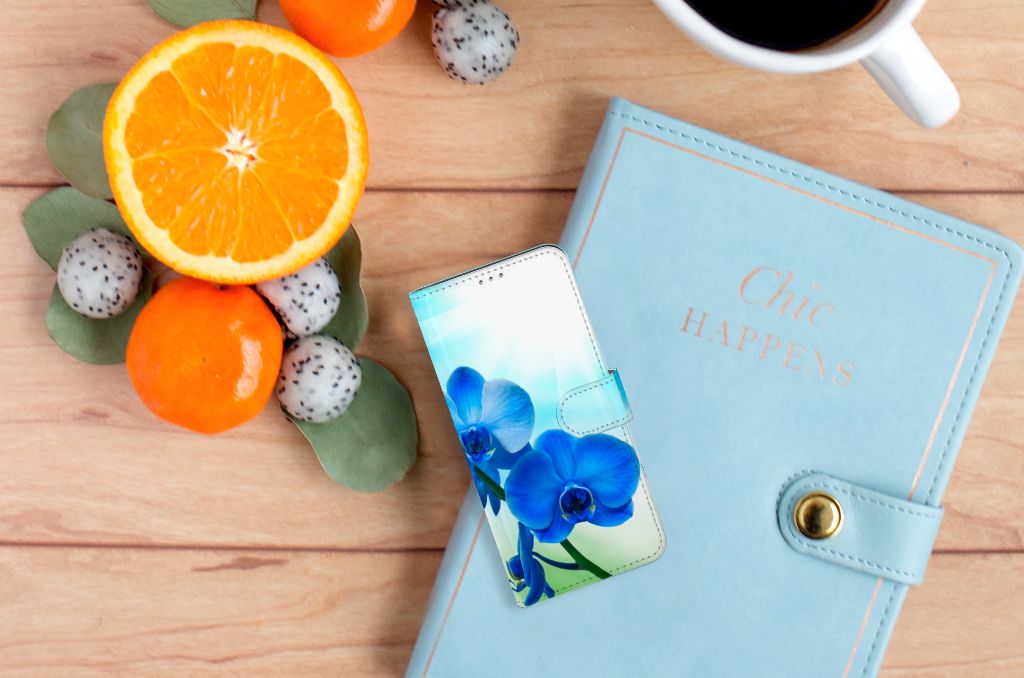 Motorola Moto G60 Hoesje Orchidee Blauw - Cadeau voor je Moeder