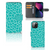 iPhone 13 Mini Hoesje Cracks Blue met turquoise ontwerp en bescherming tegen barsten.