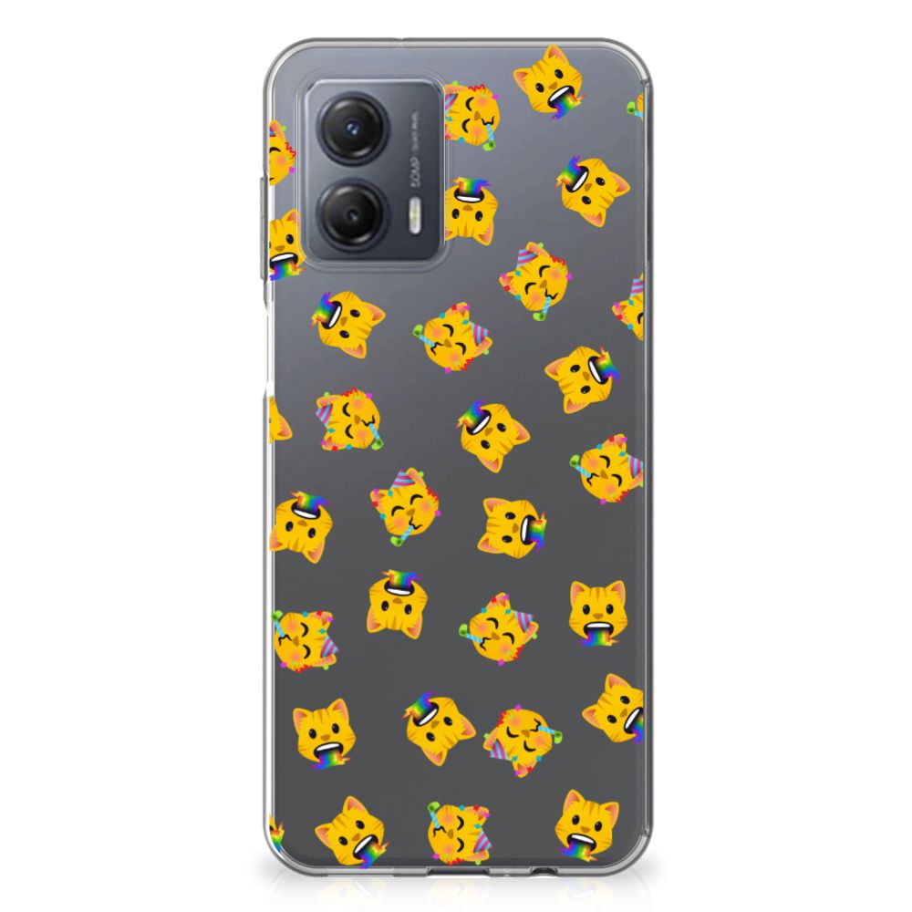 TPU bumper voor Motorola Moto G53 Katten Emojis