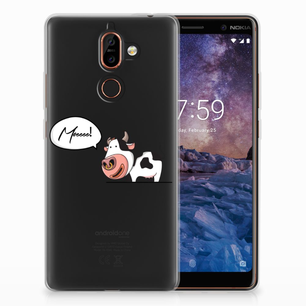 Nokia 7 Plus Telefoonhoesje met Naam Cow