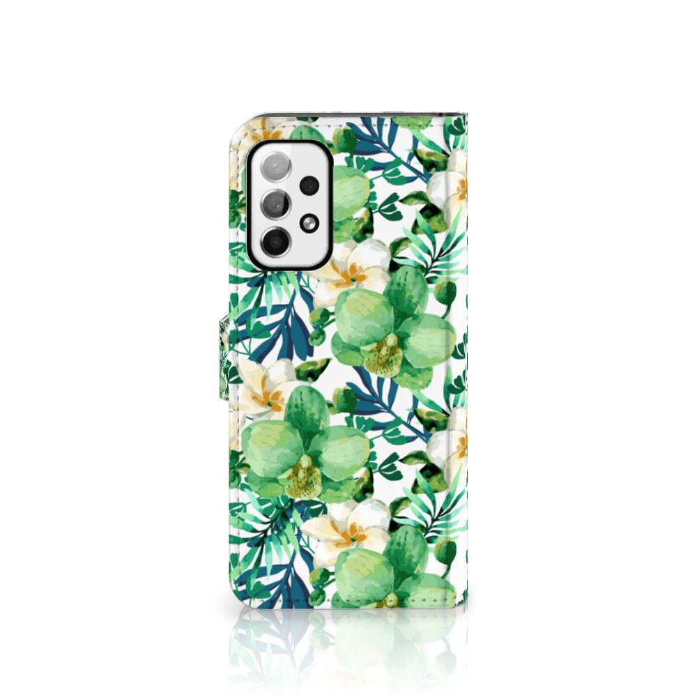 Samsung Galaxy A73 5G Hoesje Orchidee Groen