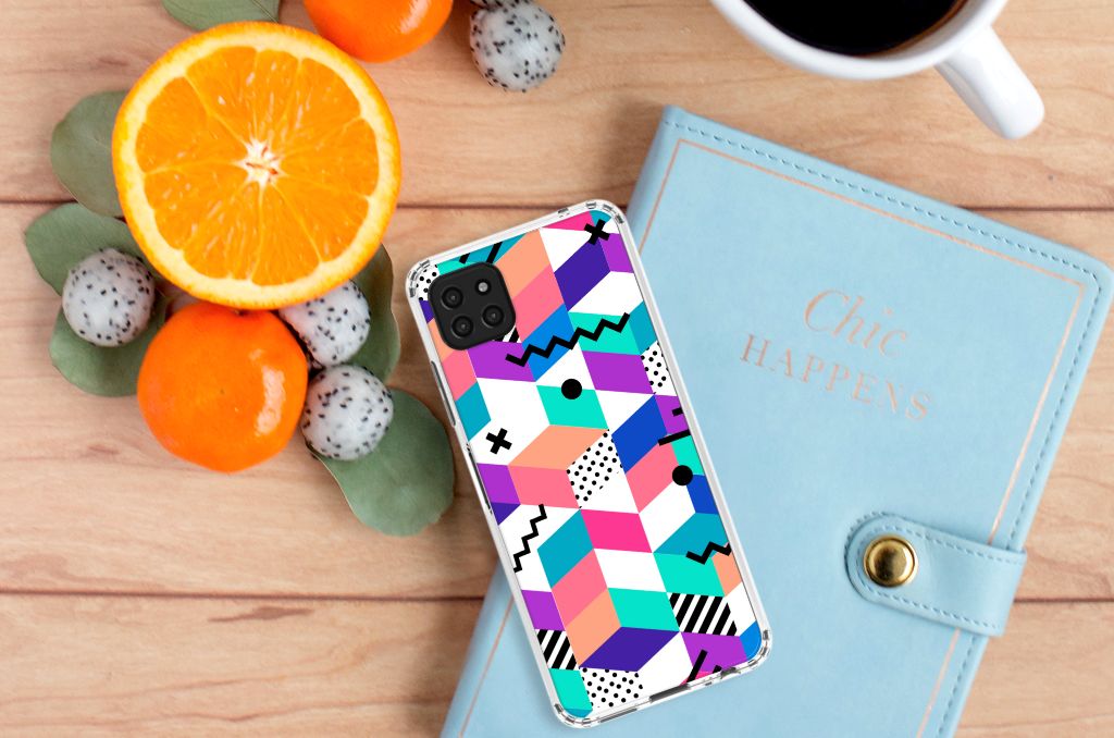 Samsung Galaxy A22 5G Shockproof Case Blokken Kleurrijk B2C Telecom