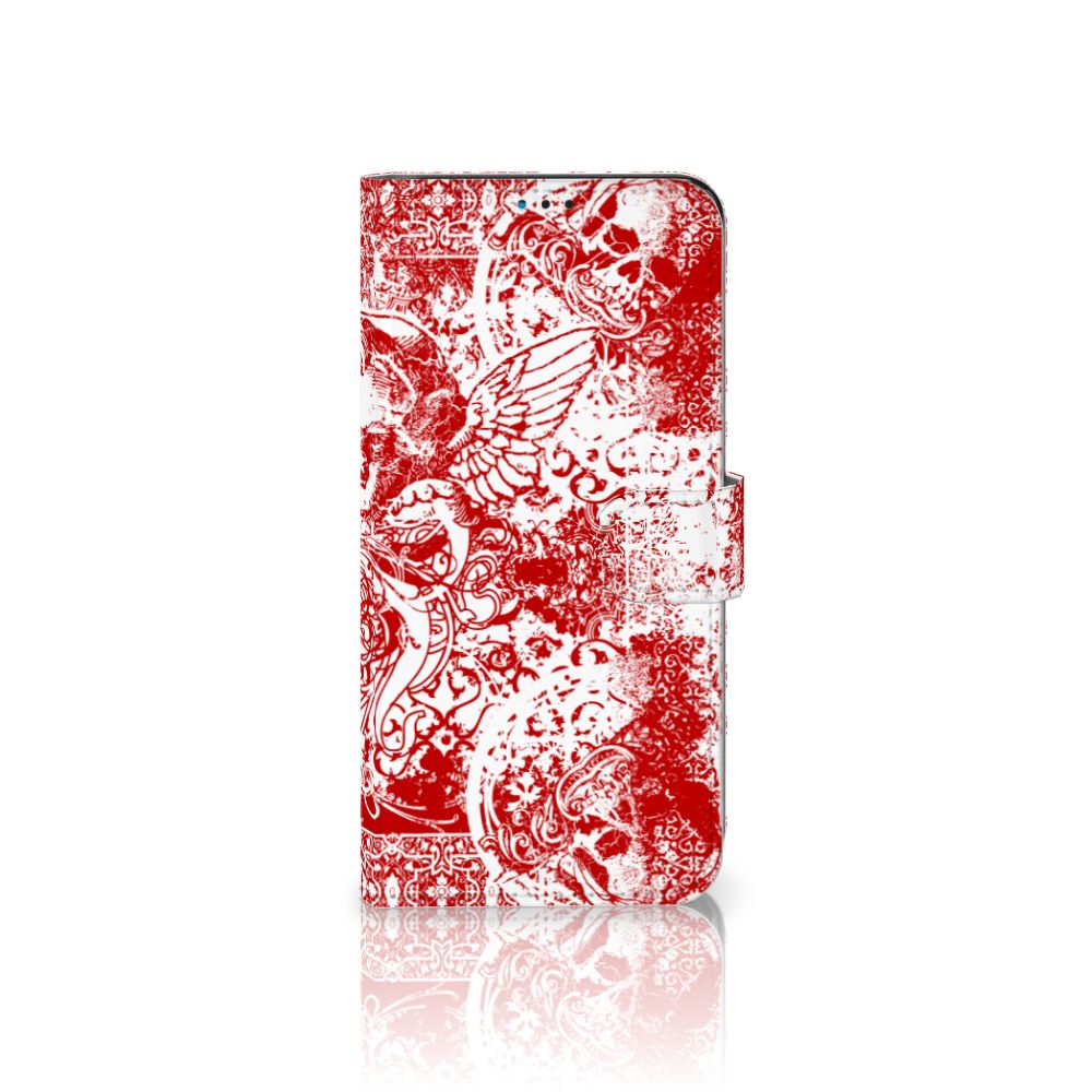 Telefoonhoesje met Naam Motorola Moto G9 Play | E7 Plus Angel Skull Rood