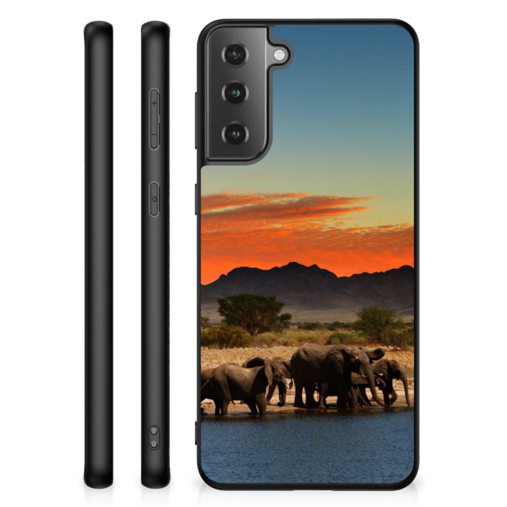 Samsung Galaxy S21 Plus Dierenprint Telefoonhoesje Olifanten B2C Telecom