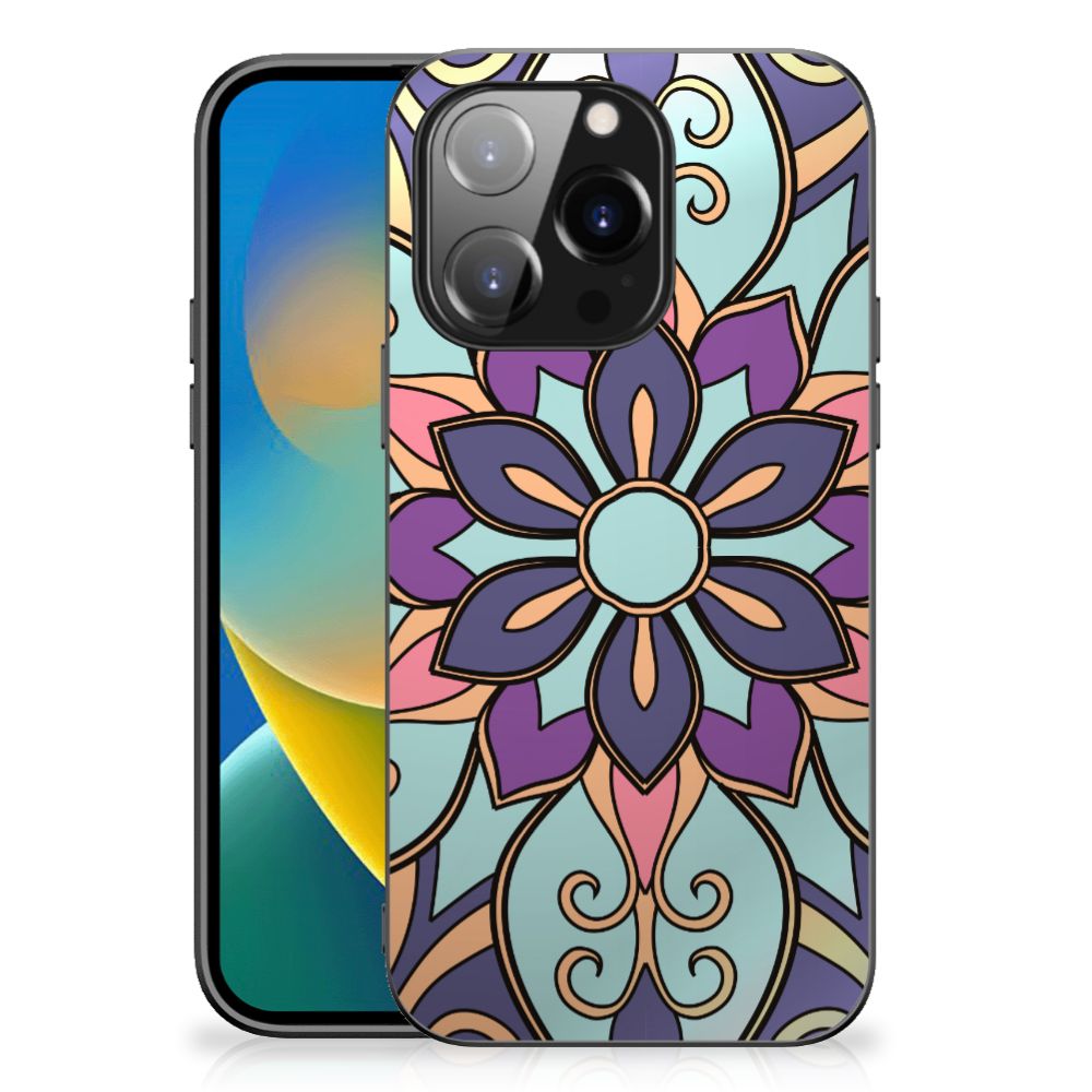 iPhone 14 Pro Bloemen Hoesje Purple Flower B2C Telecom