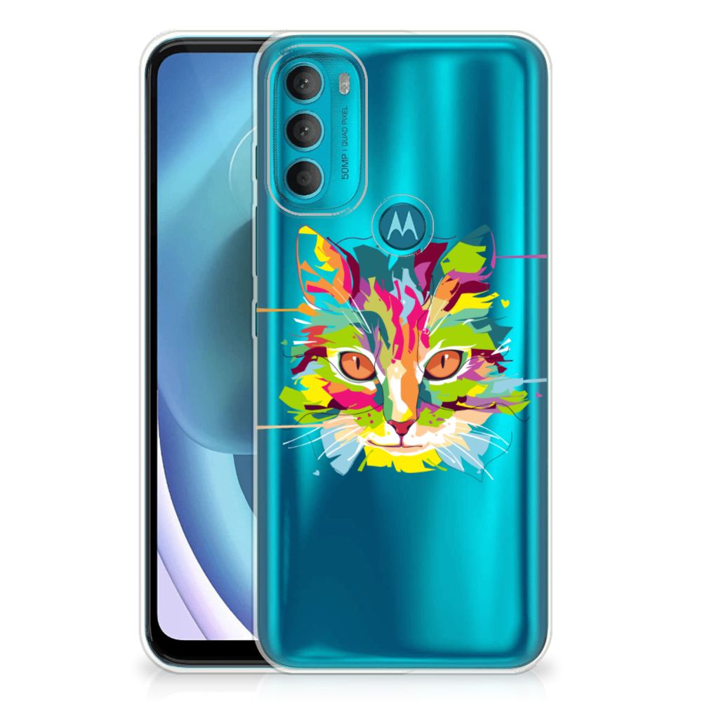 Motorola Moto G71 5G Telefoonhoesje met Naam Cat Color