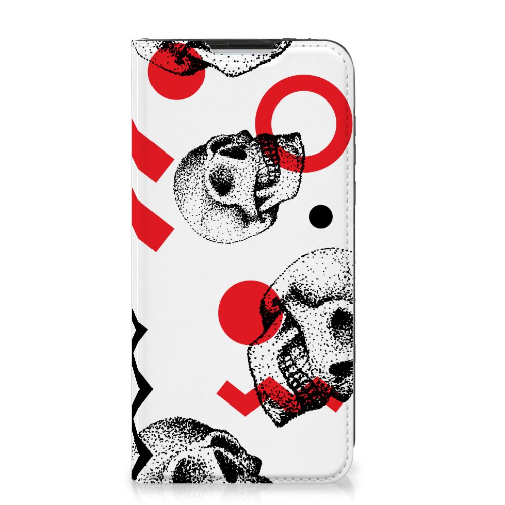 Mobiel BookCase Motorola Moto G8 Power Skull Red - B2C Telecom