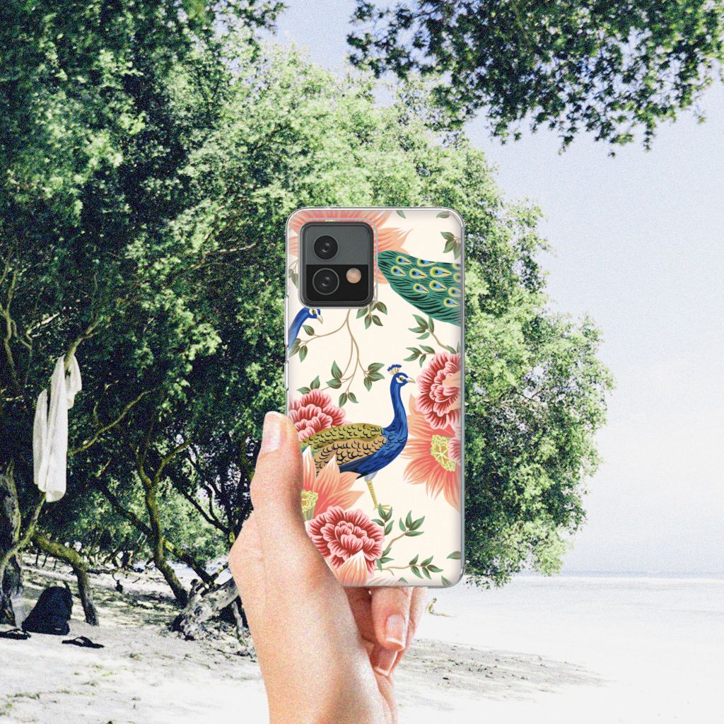 TPU Hoesje voor Motorola Moto G72 Pink Peacock B2C Telecom