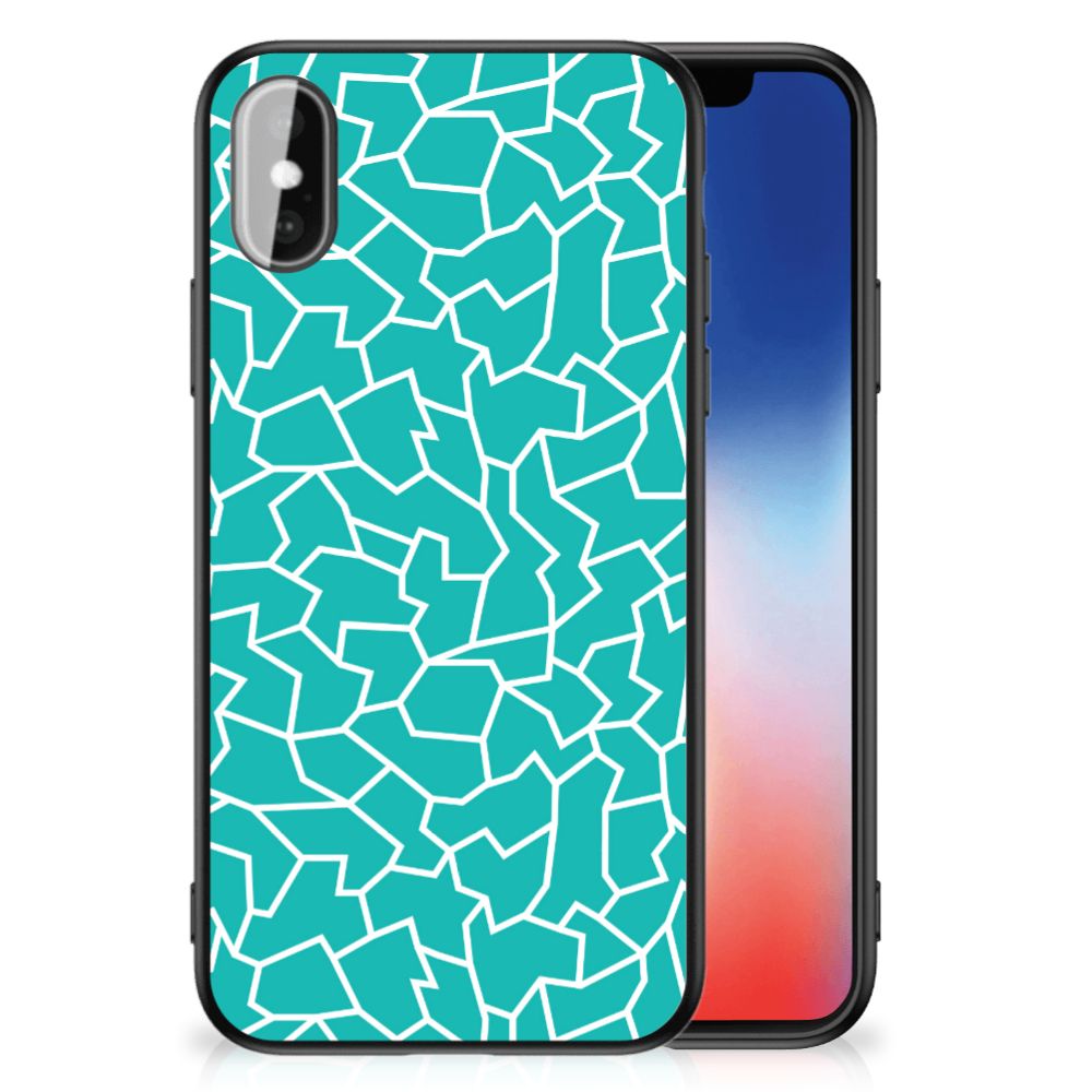 iPhone X | Xs Leuk Telefoonhoesje Cracks Blue