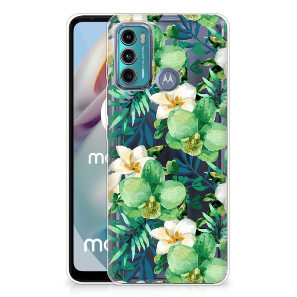 Motorola Moto G60 TPU Case Orchidee Groen B2C Telecom