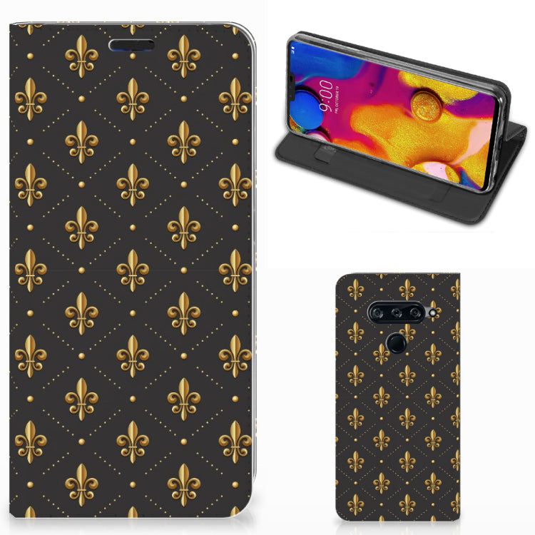 LG V40 Thinq Hoesje met Magneet Franse Lelie