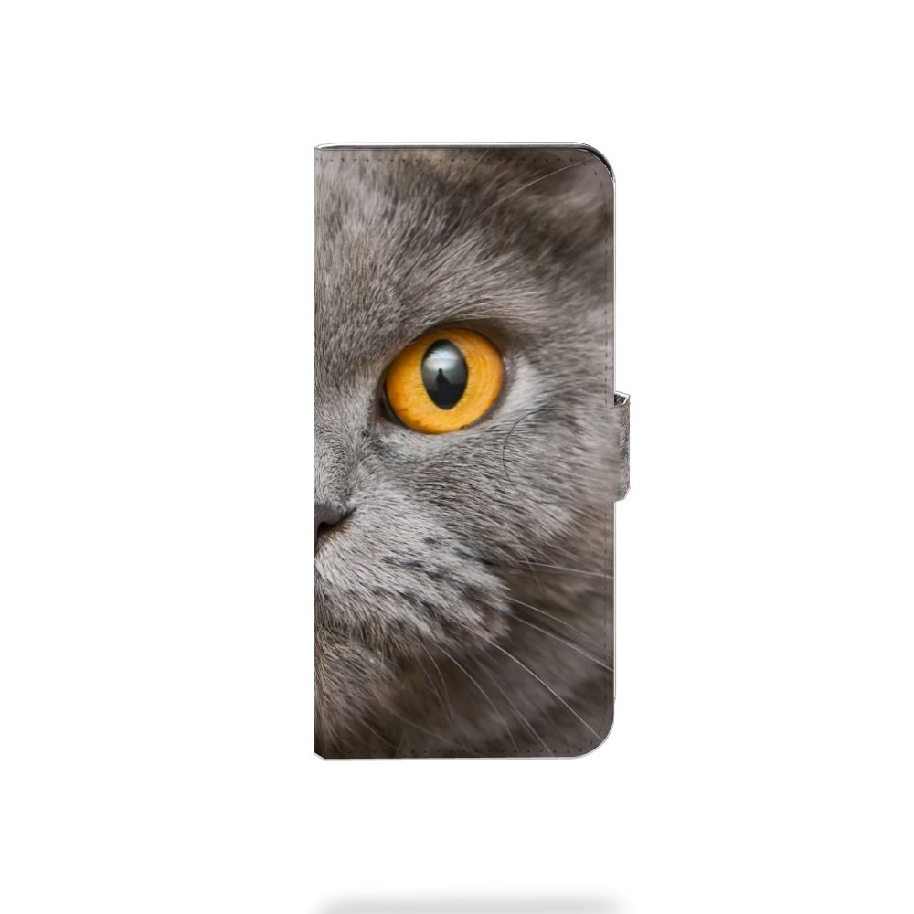 Telefoonhoesje met Pasjes Xiaomi Redmi Note 13 Pro Plus Britse Korthaar met kattenoog ontwerp