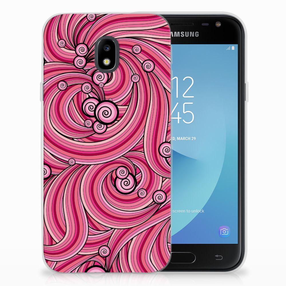 Samsung Galaxy J3 2017 Hoesje maken Swirl Pink