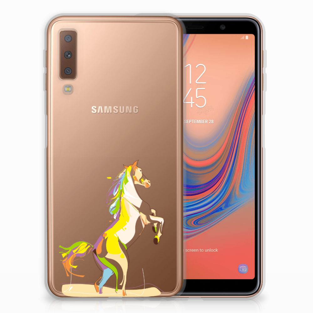 Samsung Galaxy A7 (2018) Telefoonhoesje met Naam Horse Color