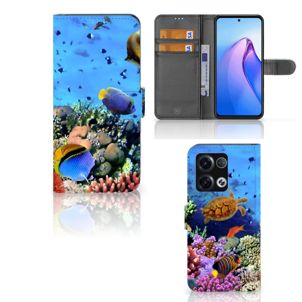 OPPO Reno8 Pro Telefoonhoesje met Pasjes Vissen