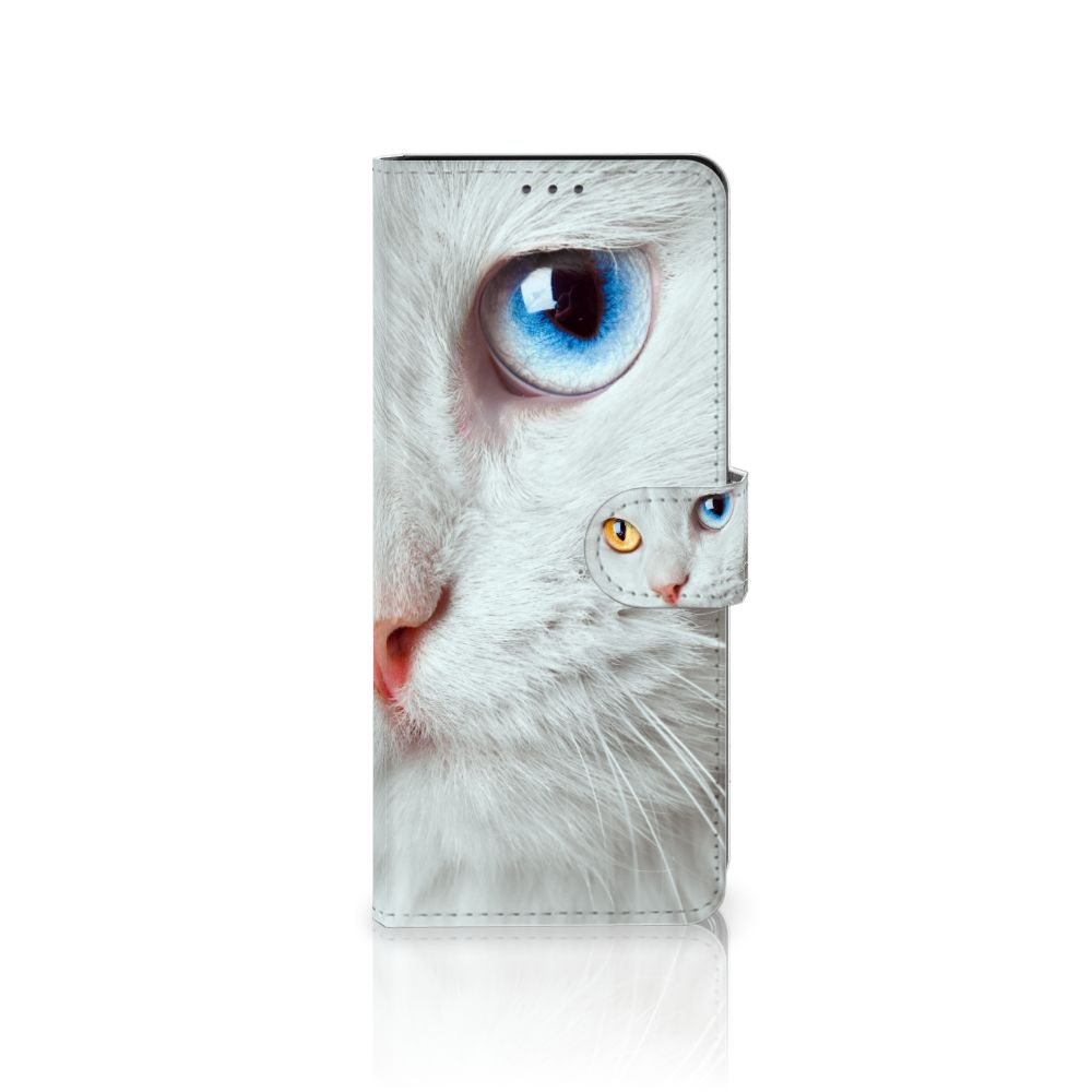 Sony Xperia 5II Telefoonhoesje met Pasjes Witte Kat