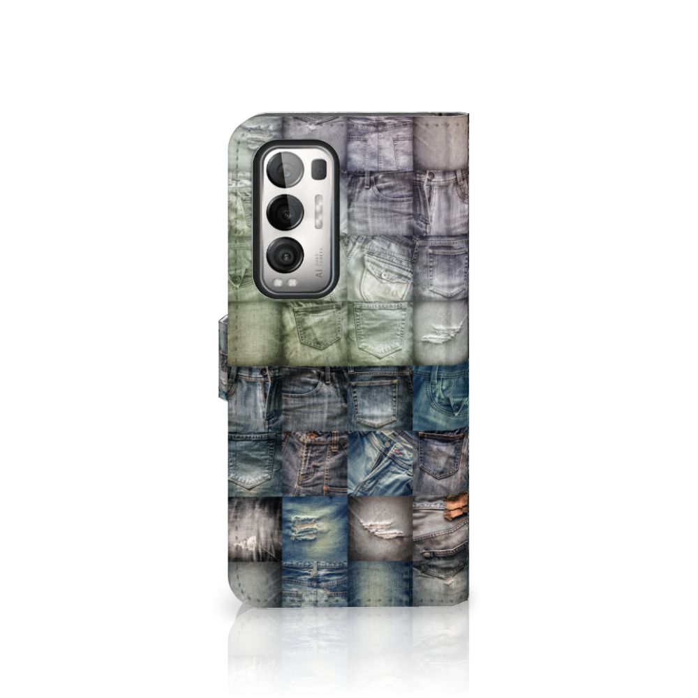 Wallet Case met Pasjes OPPO Find X3 Neo 5G Spijkerbroeken