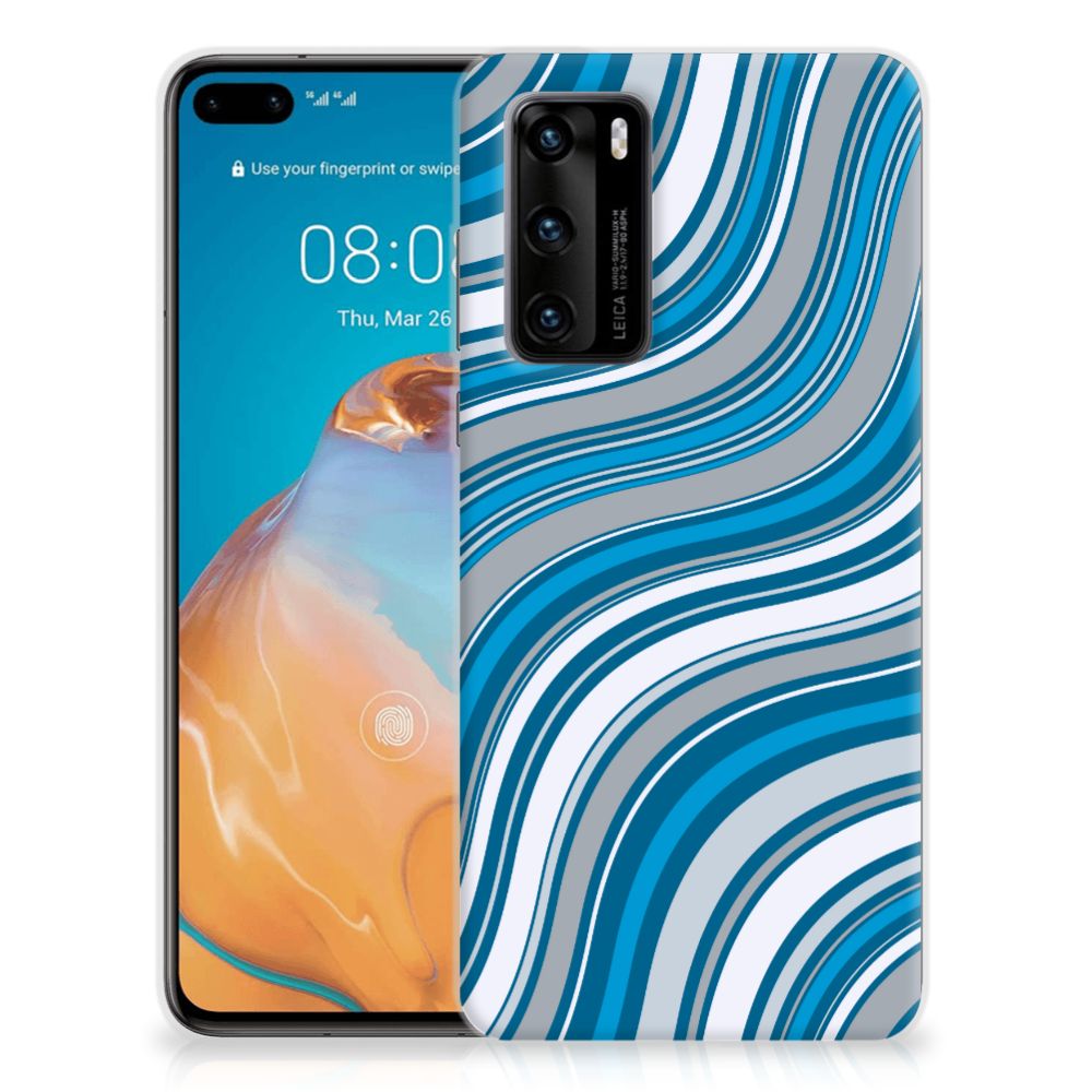 Huawei P40 TPU bumper Waves Blue B2C Telecom