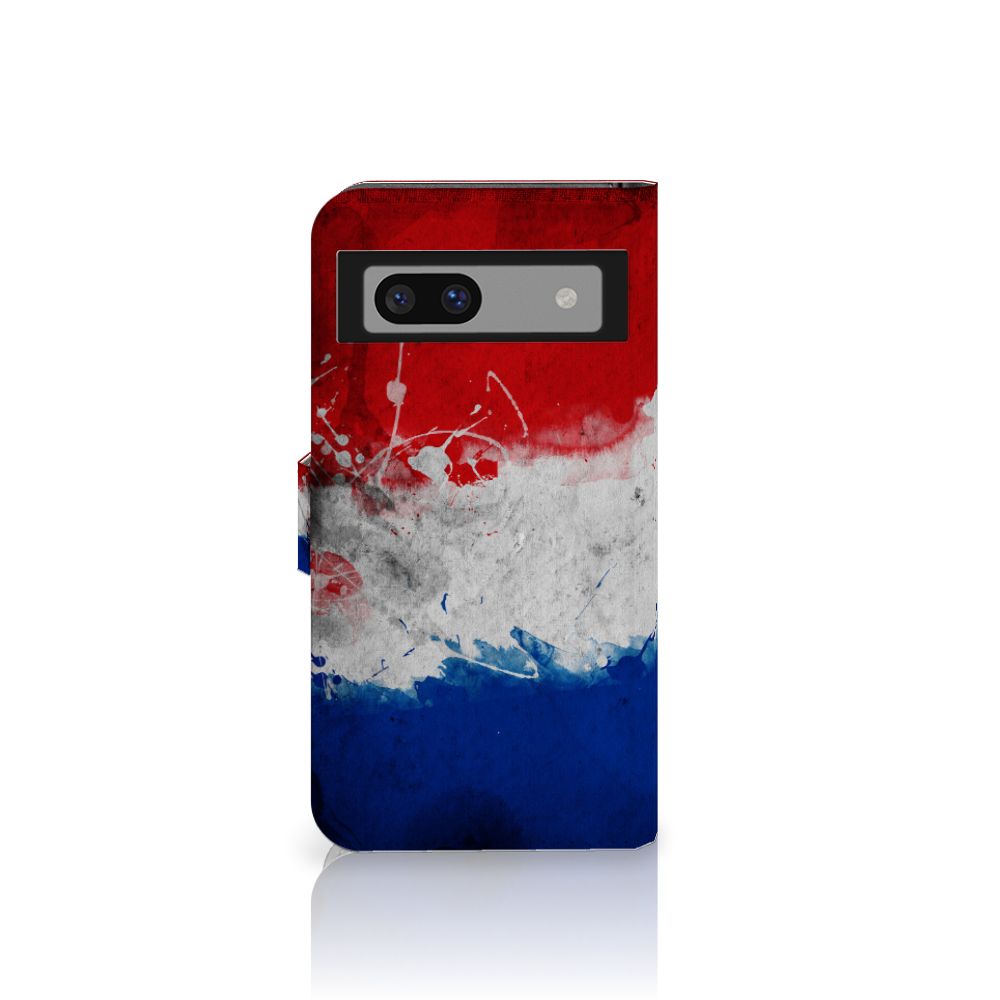 Google Pixel 8A Bookstyle Case Nederland met artistieke Nederlandse vlag