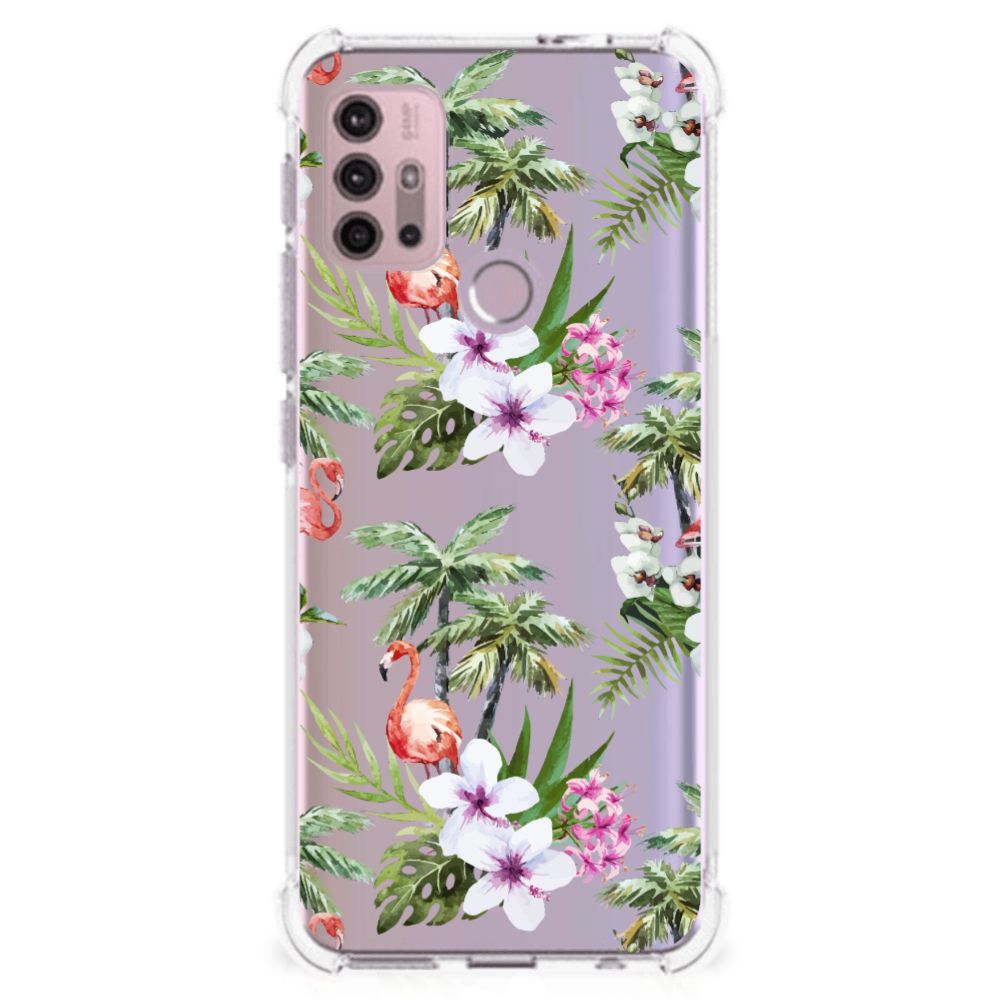 Motorola Moto G30 | G20 | G10 Case Anti-shock Flamingo Palms