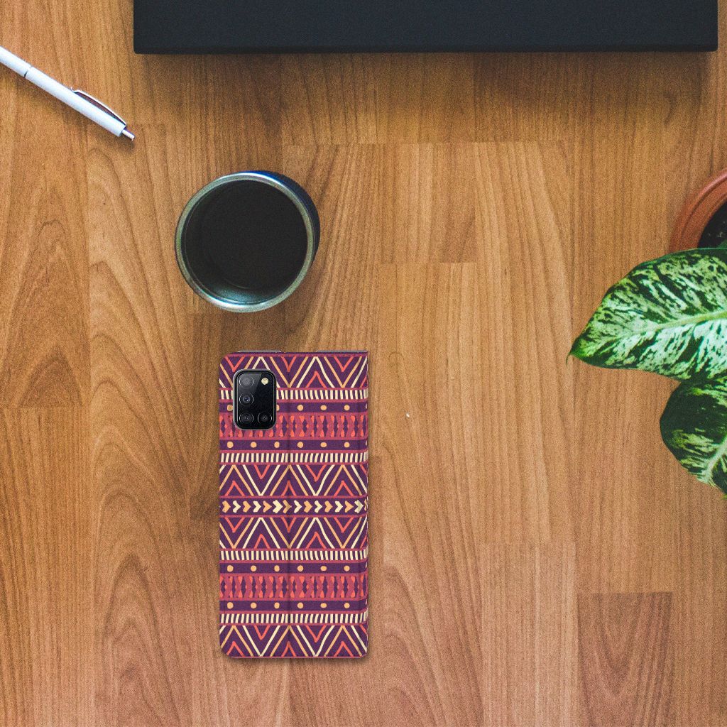 Samsung Galaxy A31 Hoesje met Magneet Aztec Paars - B2C Telecom