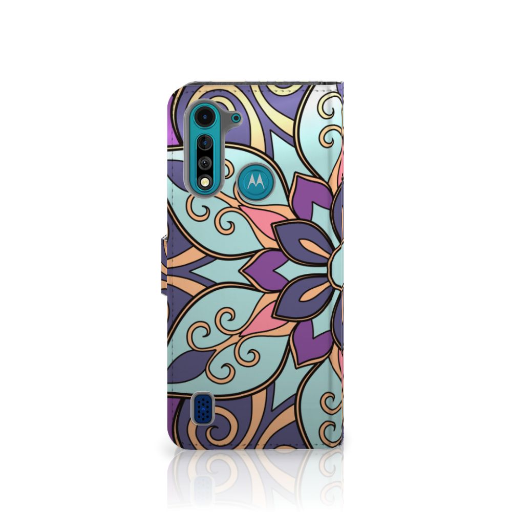 Motorola G8 Power Lite Hoesje Purple Flower