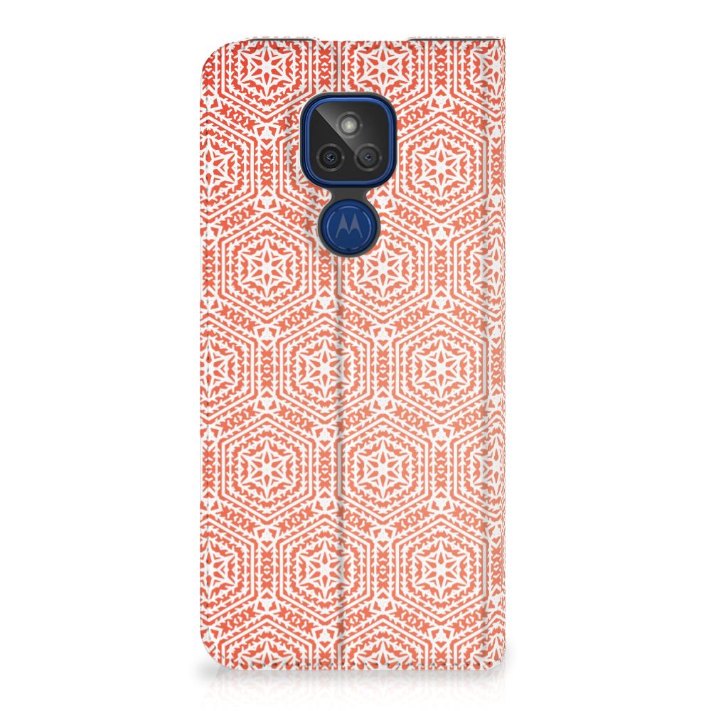 Motorola Moto G9 Play Hoesje met Magneet Pattern Orange - B2C Telecom