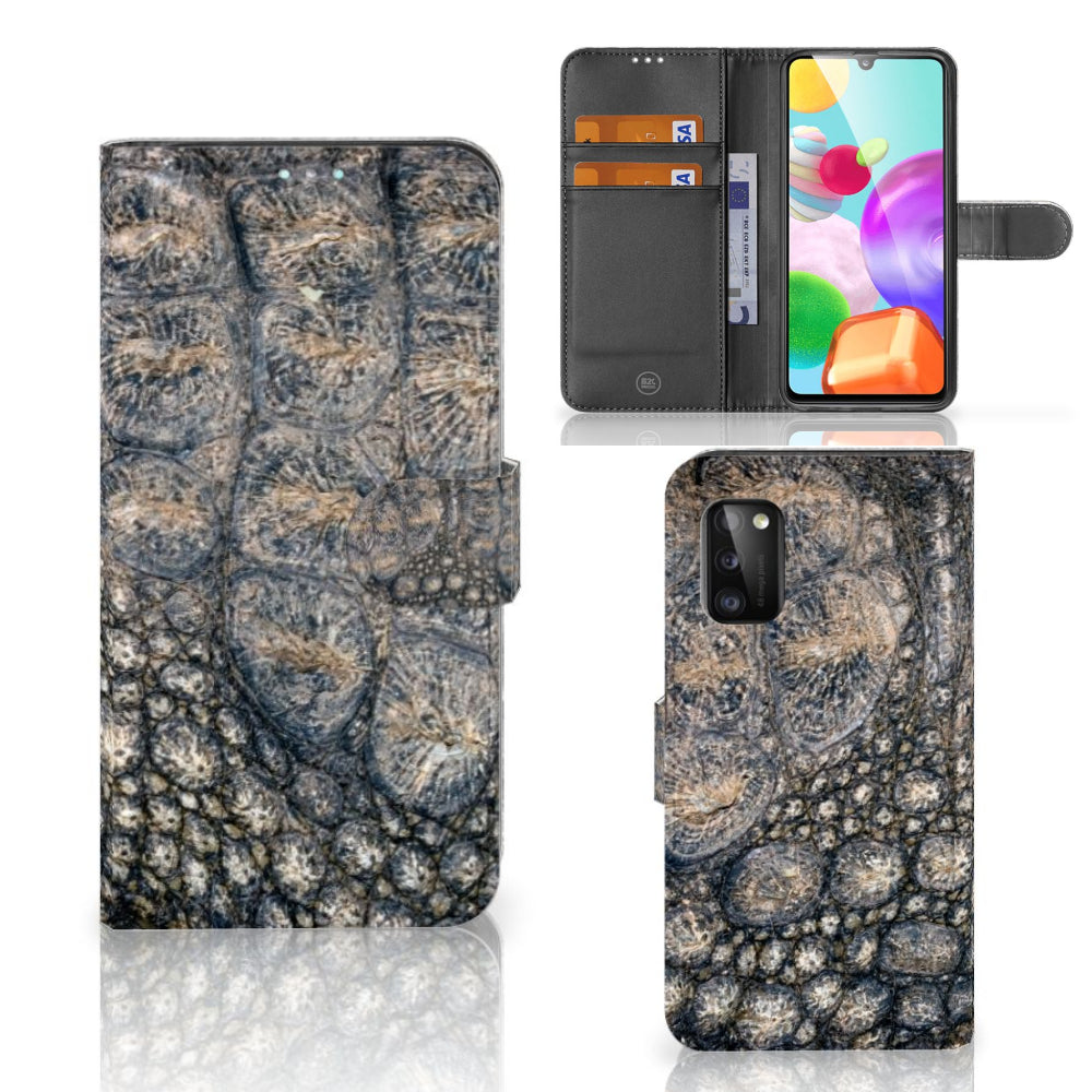 Samsung Galaxy A41 Telefoonhoesje met Pasjes Krokodillenprint