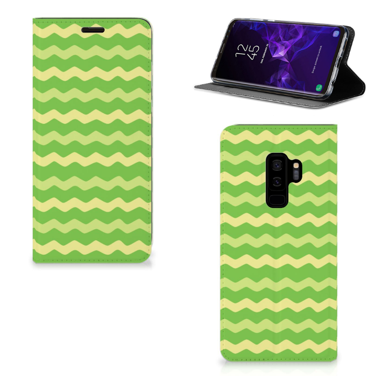Samsung Galaxy S9 Plus Hoesje met Magneet Waves Green