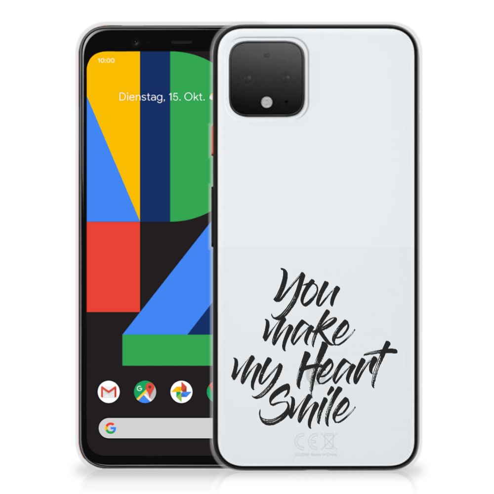 Google Pixel 4 Siliconen hoesje met naam Heart Smile