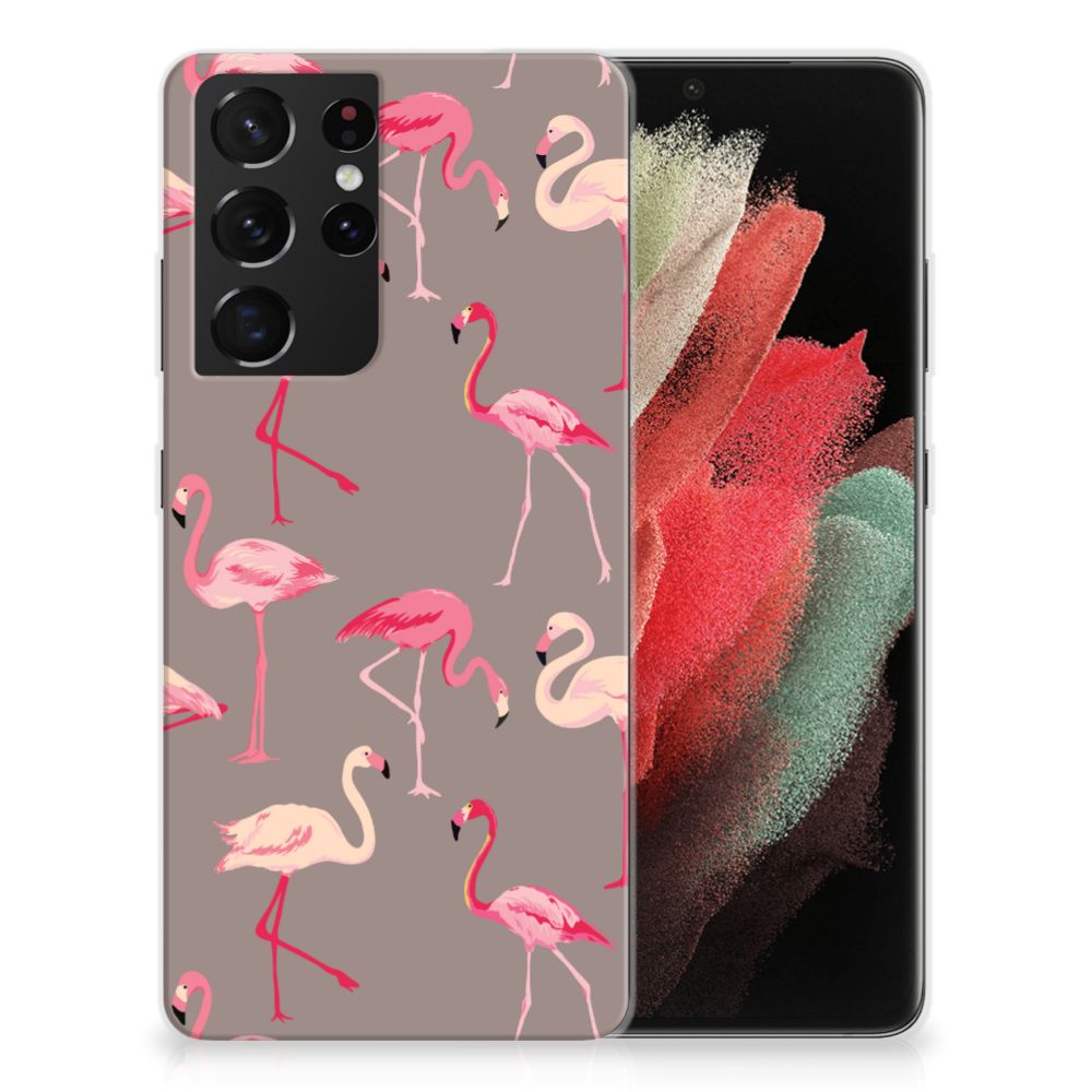 Samsung Galaxy S21 Ultra TPU Hoesje Flamingo