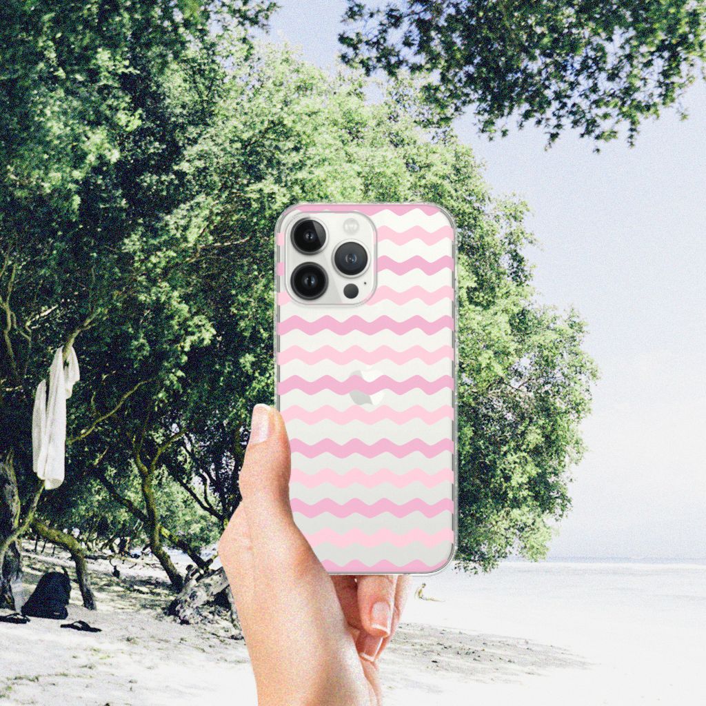 iPhone 13 Pro Max TPU bumper Waves Roze B2C Telecom