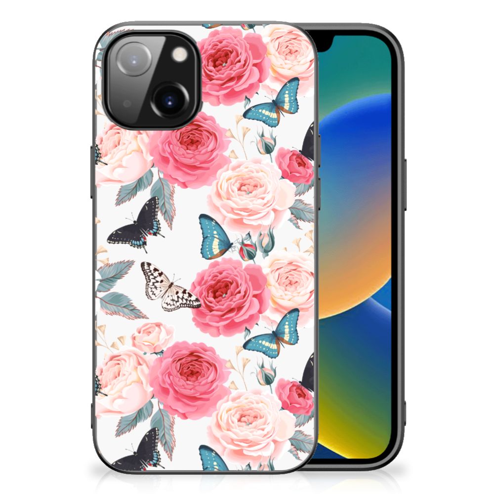 Apple iPhone 13 | iPhone 14 Bloemen Hoesje Butterfly Roses B2C Telecom
