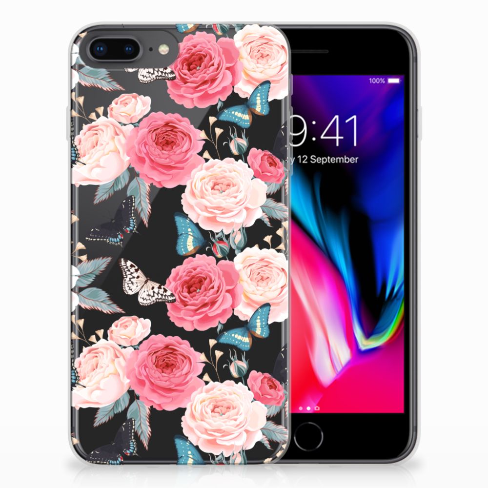 Apple iPhone 7 Plus | 8 Plus TPU Case Butterfly Roses